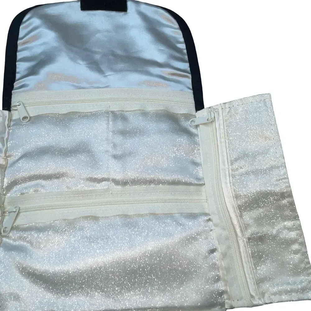 The Curator Jewelry SaQ Travel Case Anti Tarnish Roll Organizer Gray Paisley